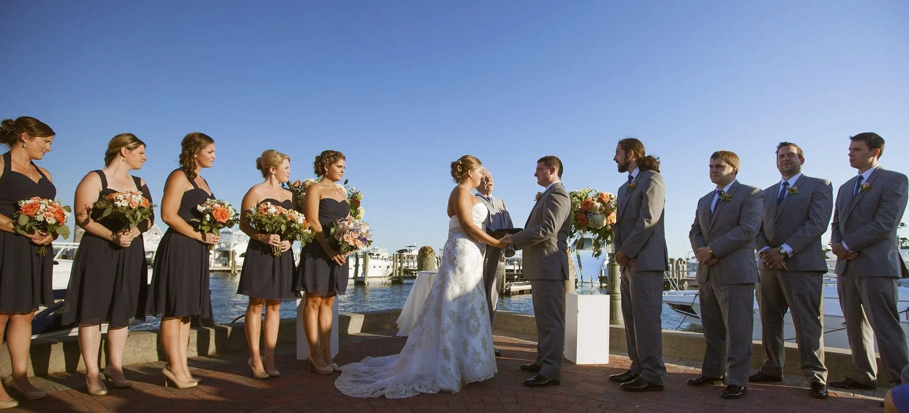 Bride and groom exchanging vows.