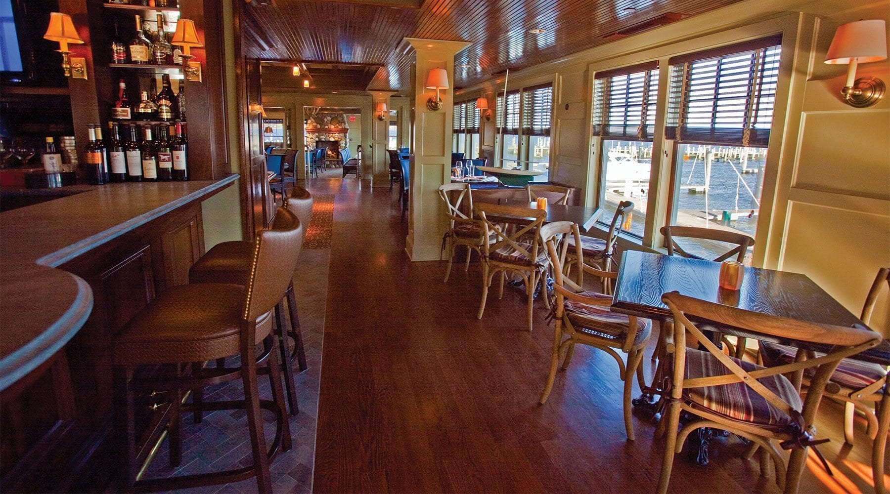 Interior of hotel bar.