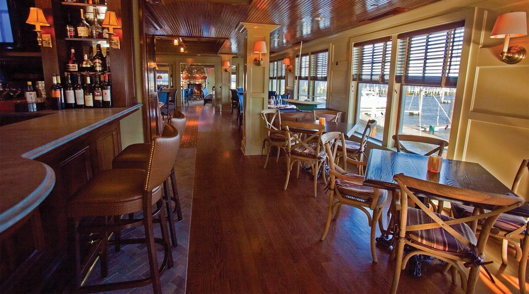 Interior of hotel bar.