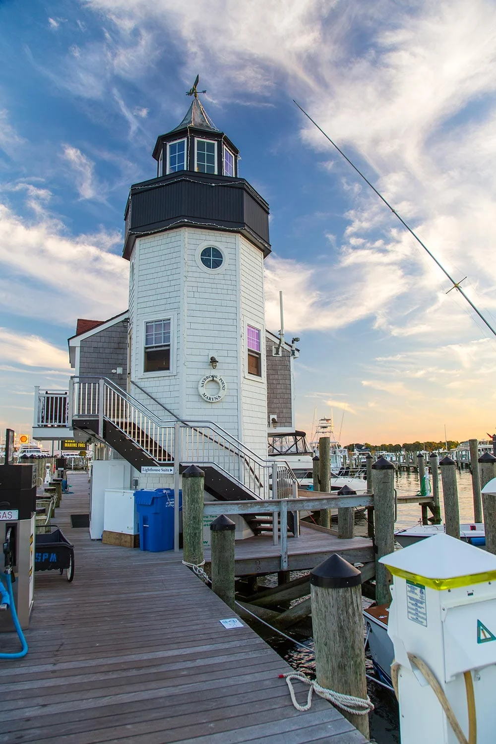 lighthouse suite on the docks of the marina at Saybrook Point Resort & Marina