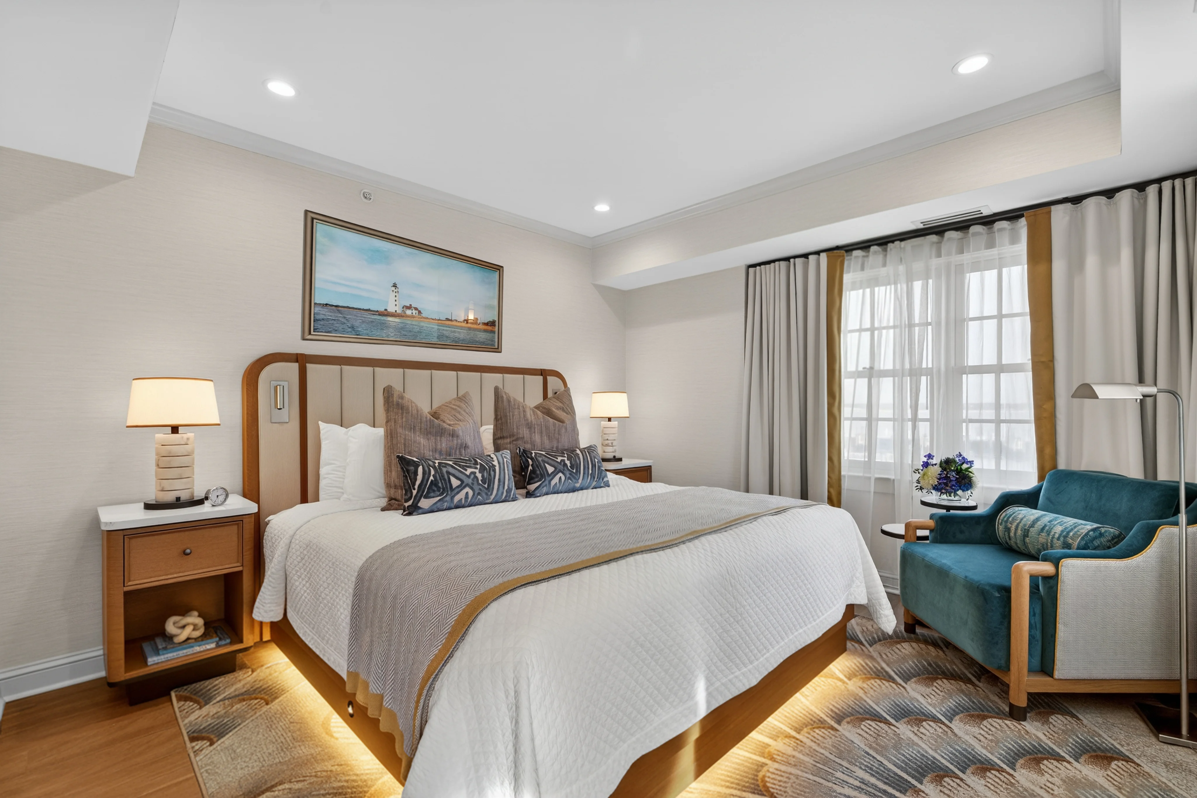 Luxury hotel room.
