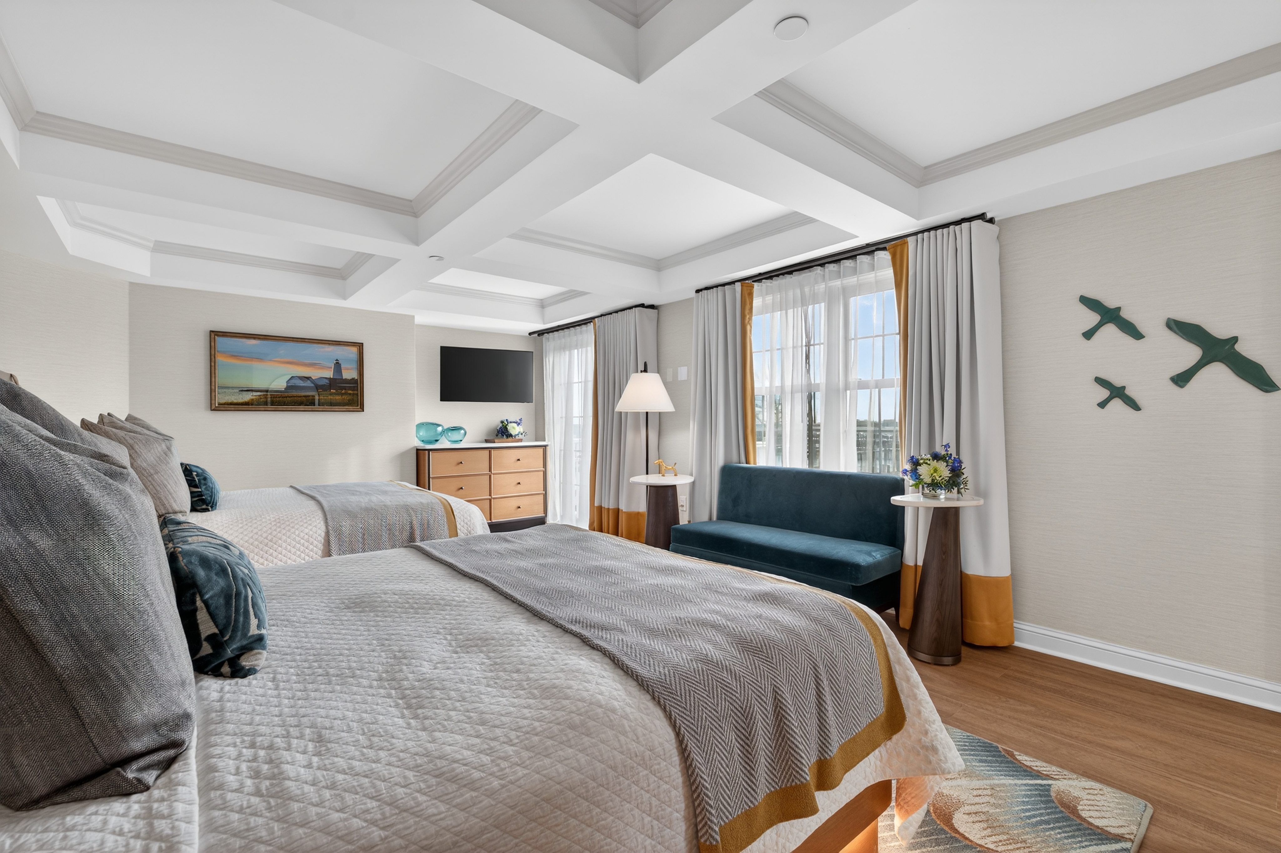 Luxury hotel room.