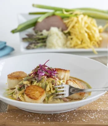 Stonington Diver Scallops prepared for meal.