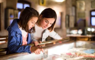 Photo of a Mother and Daughter at a Middlesex County Museum.