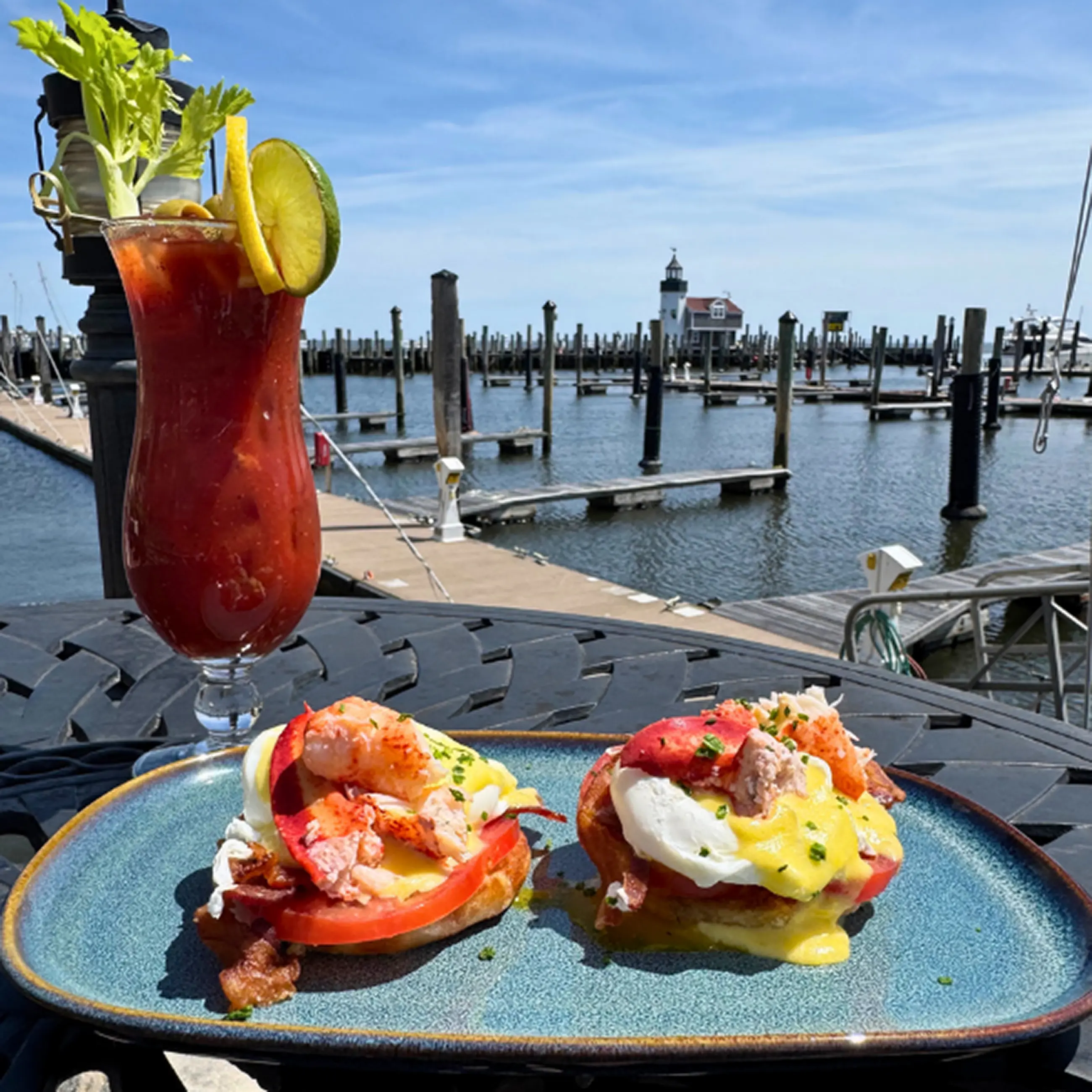 Bacon Lobster Tomato Eggs Bene